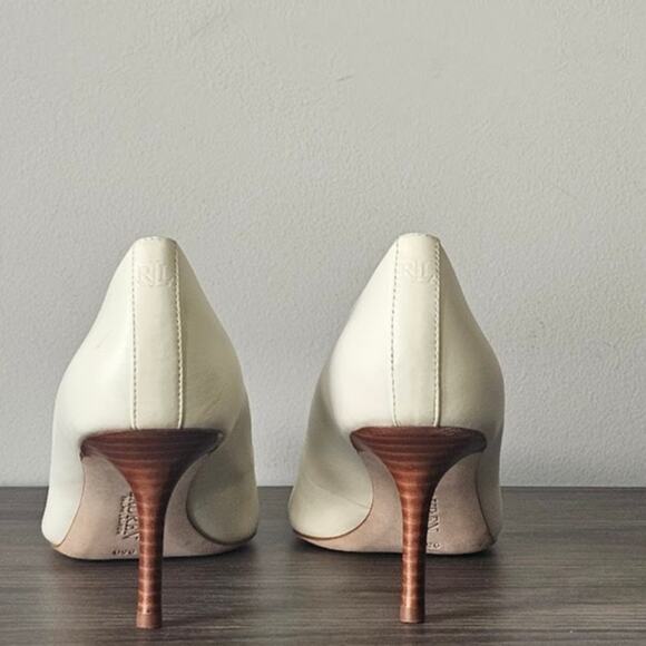 Lauren Ralph Lauren Women's  Lanette Leather Pumps Size 9.5 Cream NEW - Picture 6 of 8